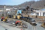 NS yard job E19 working the interchange yard.  U.S. Pipe, recently the former Griffin Pipe, in the background.